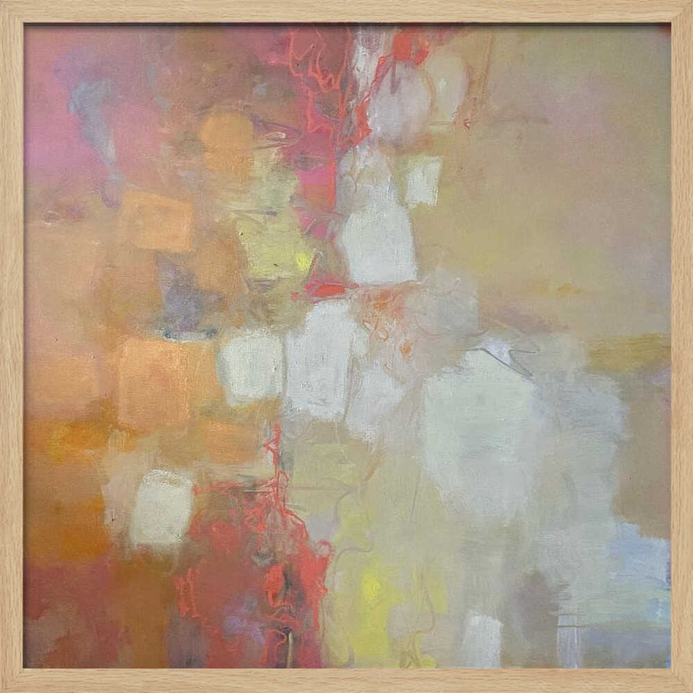 Warm Abstract Flow - Square Stretched Canvas Poster or Fine Art Print