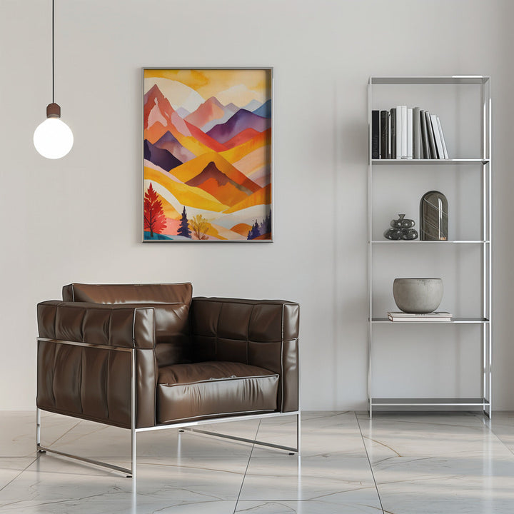 Warm Autumn Mountains - Stretched Canvas, Poster or Fine Art Print I Heart Wall Art