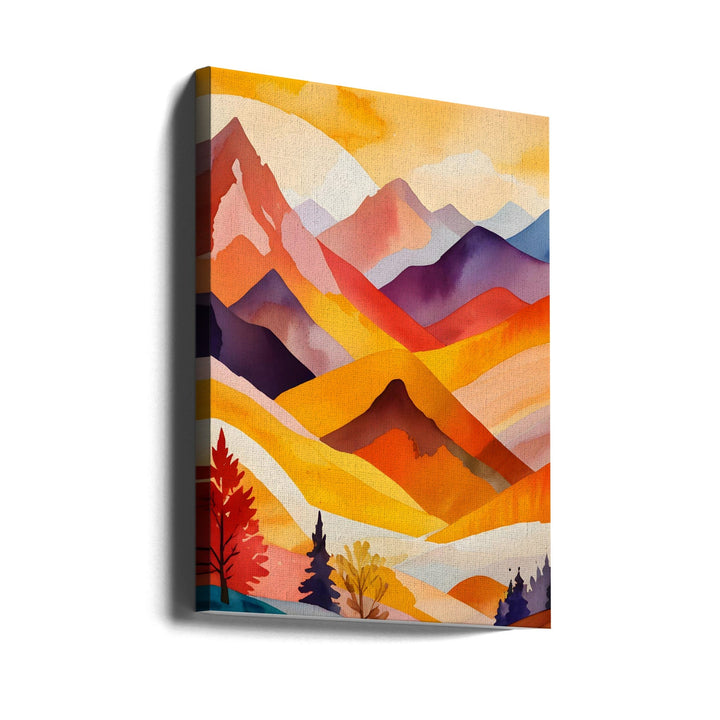 Warm Autumn Mountains - Stretched Canvas, Poster or Fine Art Print I Heart Wall Art