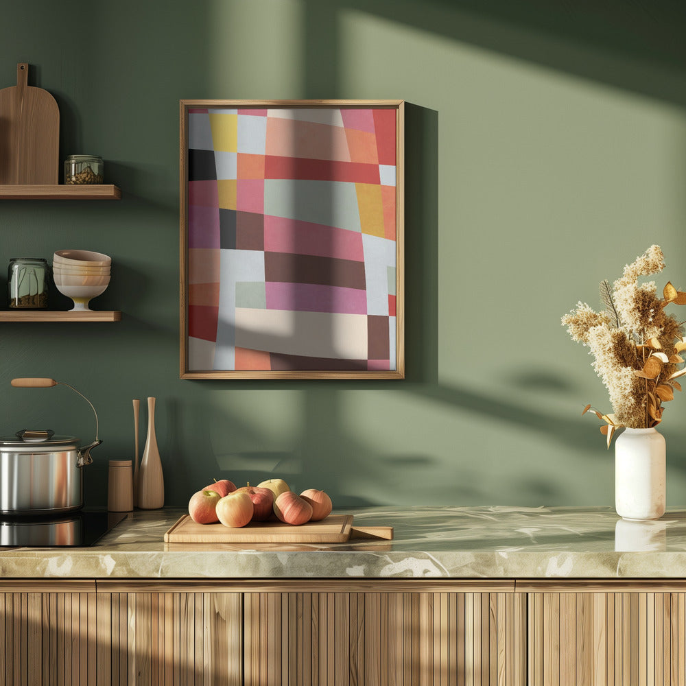 Warm Colors Bauhaus Geometry4 - Stretched Canvas, Poster or Fine Art Print I Heart Wall Art