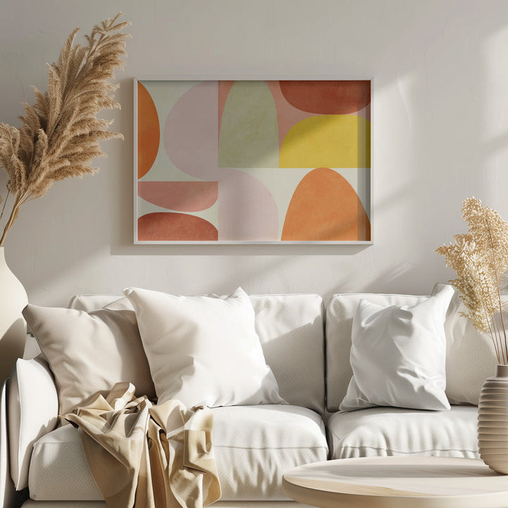 Warm Pastel Geometry - Stretched Canvas, Poster or Fine Art Print I Heart Wall Art