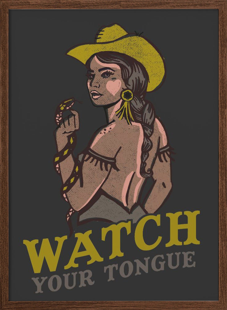 Watch Your Tongue.png - Stretched Canvas, Poster or Fine Art Print I Heart Wall Art