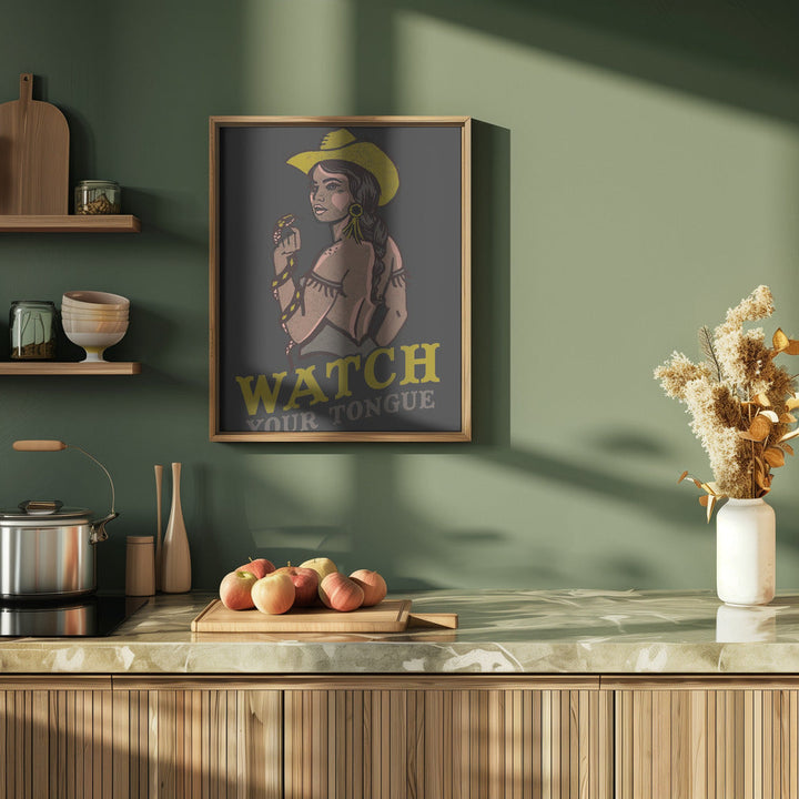 Watch Your Tongue.png - Stretched Canvas, Poster or Fine Art Print I Heart Wall Art