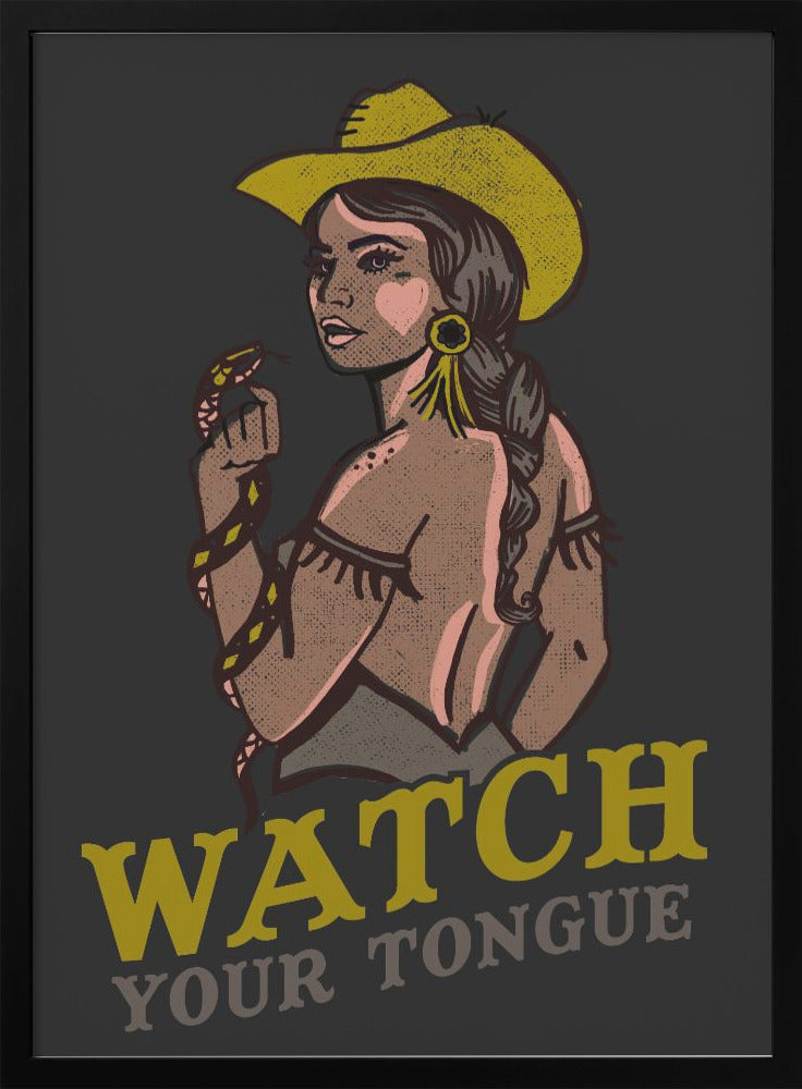 Watch Your Tongue.png - Stretched Canvas, Poster or Fine Art Print I Heart Wall Art