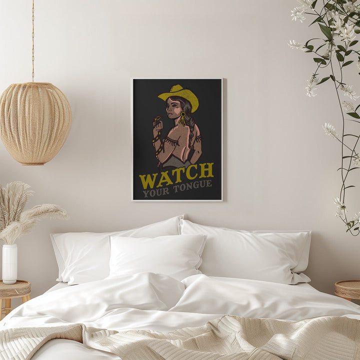 Watch Your Tongue.png - Stretched Canvas, Poster or Fine Art Print I Heart Wall Art