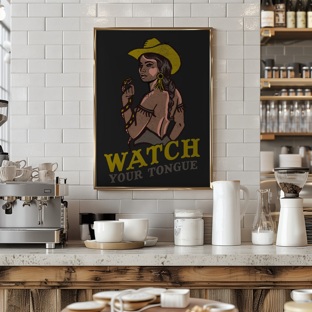 Watch Your Tongue.png - Stretched Canvas, Poster or Fine Art Print I Heart Wall Art