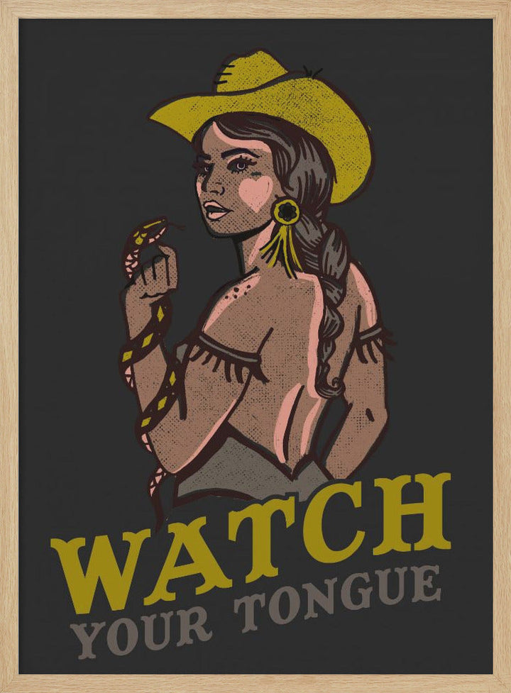 Watch Your Tongue.png - Stretched Canvas, Poster or Fine Art Print I Heart Wall Art
