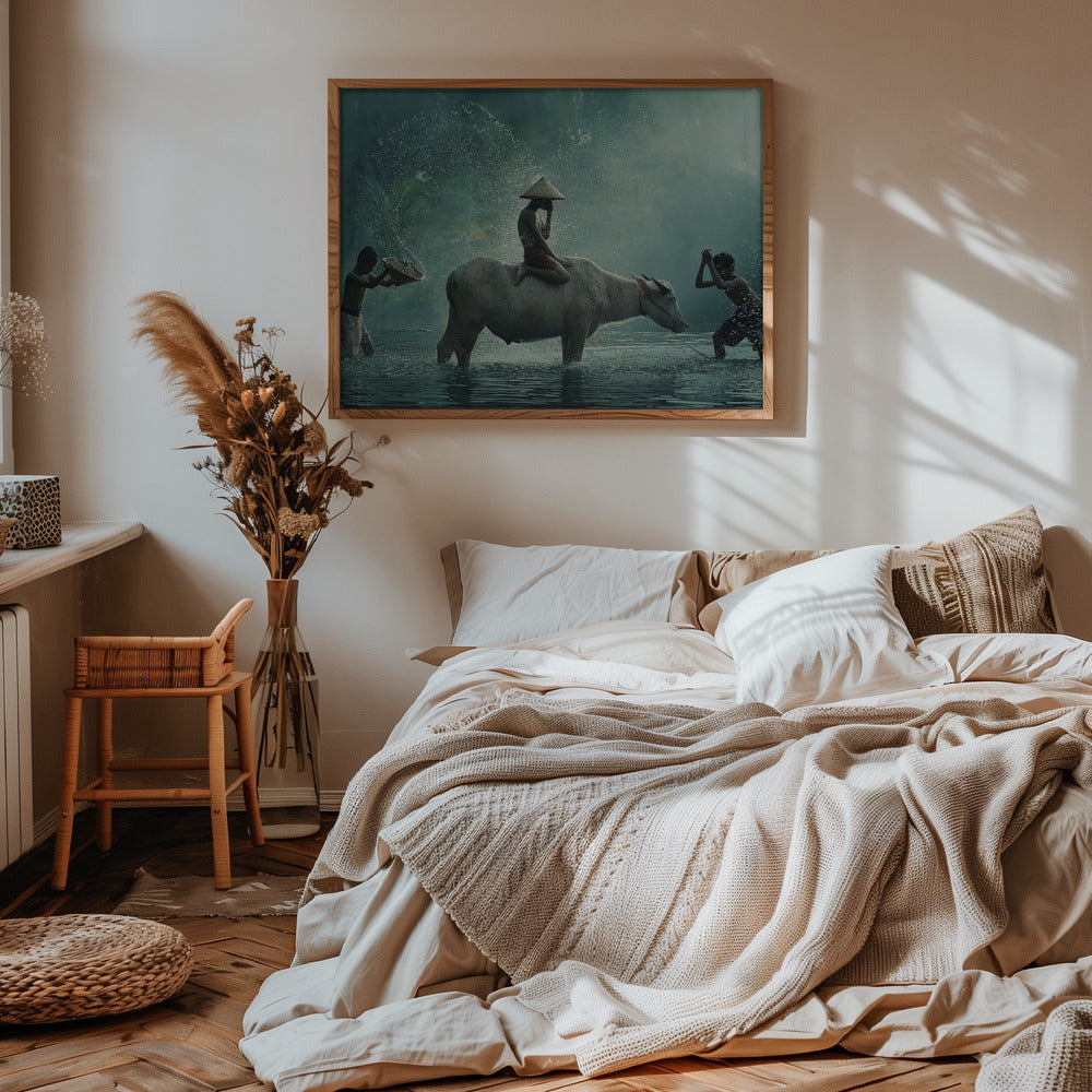 Water Buffalo - Stretched Canvas, Poster or Fine Art Print I Heart Wall Art