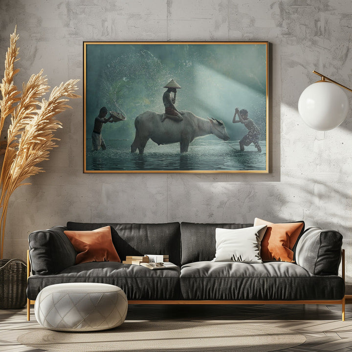 Water Buffalo - Stretched Canvas, Poster or Fine Art Print I Heart Wall Art