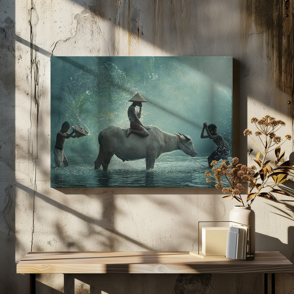 Water Buffalo - Stretched Canvas, Poster or Fine Art Print I Heart Wall Art