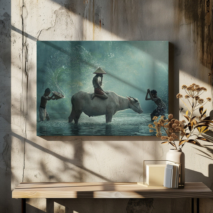 Water Buffalo - Stretched Canvas, Poster or Fine Art Print I Heart Wall Art