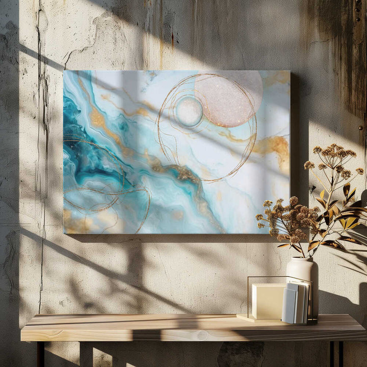 Water Galaxy Aqua - Stretched Canvas, Poster or Fine Art Print - I Heart Wall Art - Poster Print, Canvas Print or Framed Art Print