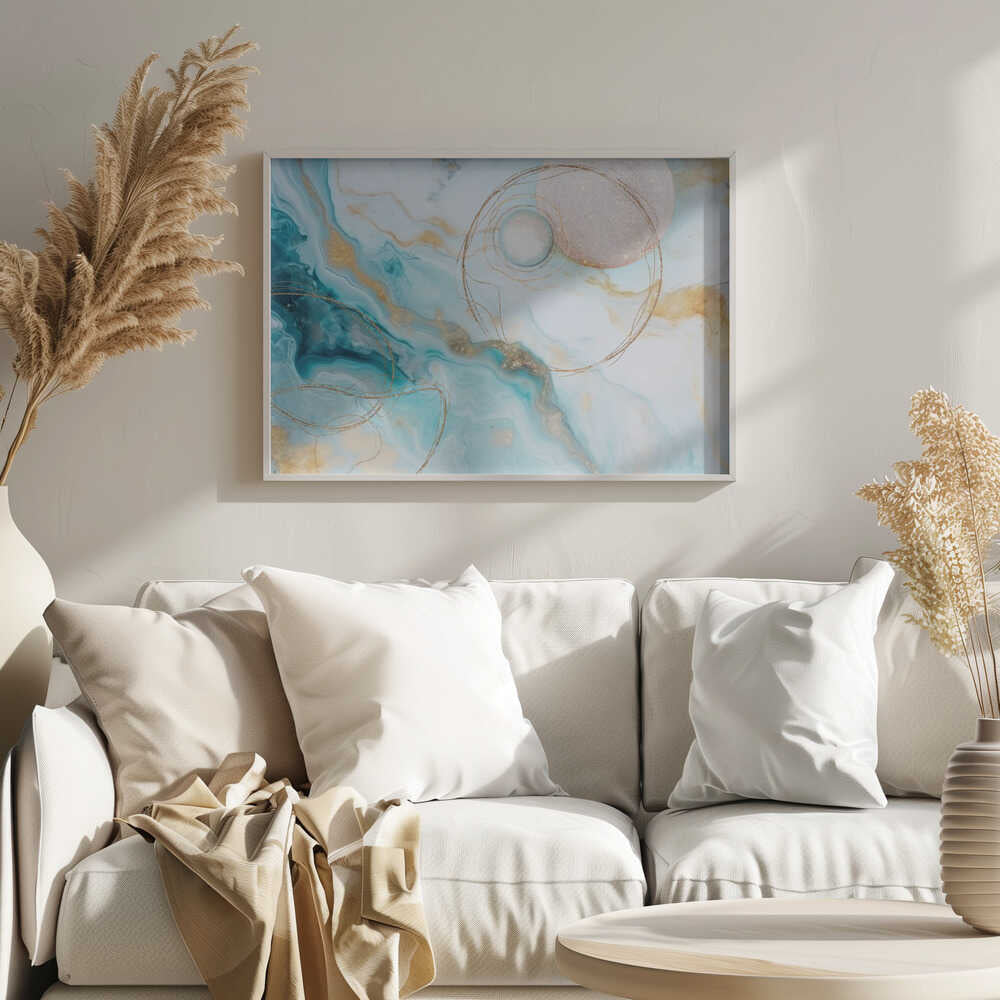 Water Galaxy Aqua - Stretched Canvas, Poster or Fine Art Print - I Heart Wall Art - Poster Print, Canvas Print or Framed Art Print