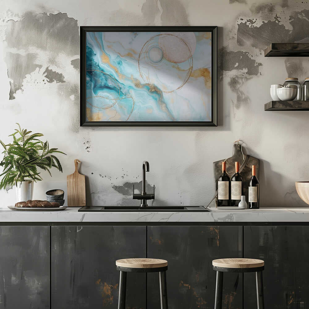 Water Galaxy Aqua - Stretched Canvas, Poster or Fine Art Print - I Heart Wall Art - Poster Print, Canvas Print or Framed Art Print