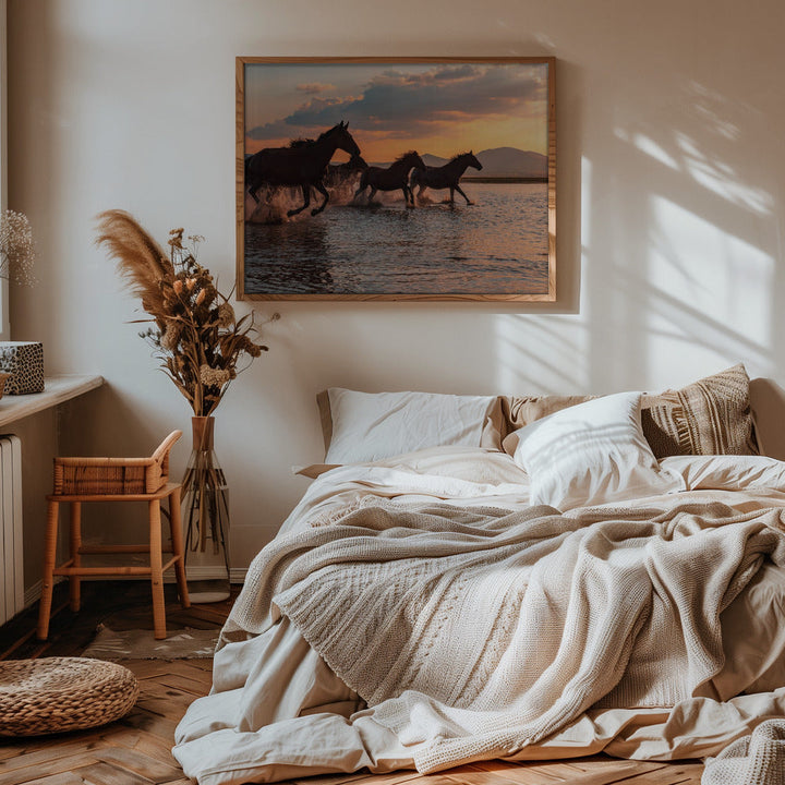 WATER HORSES - Stretched Canvas, Poster or Fine Art Print I Heart Wall Art
