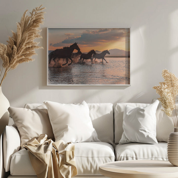 WATER HORSES - Stretched Canvas, Poster or Fine Art Print I Heart Wall Art