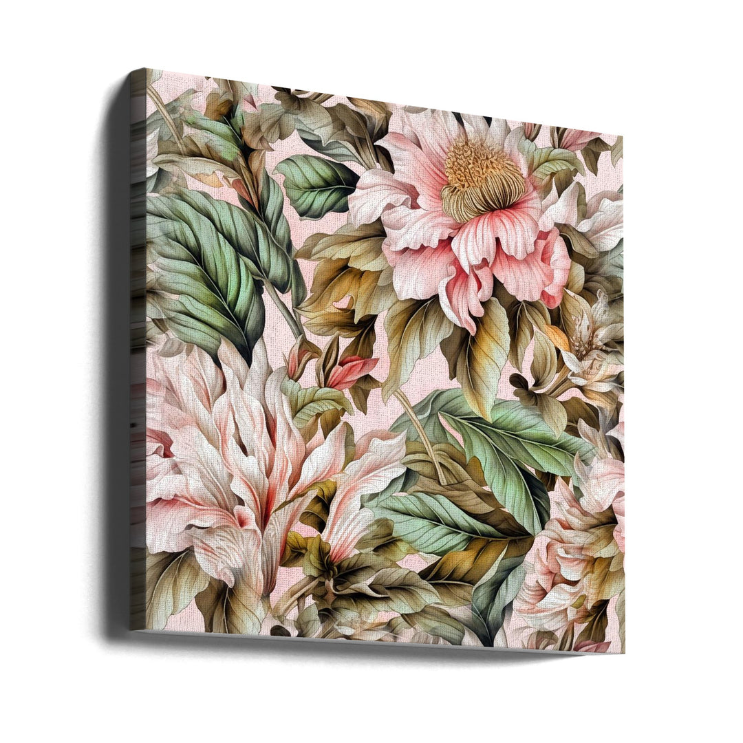 Watercolor Botany Floral Art 17 - Square Stretched Canvas, Poster or Fine Art Print I Heart Wall Art
