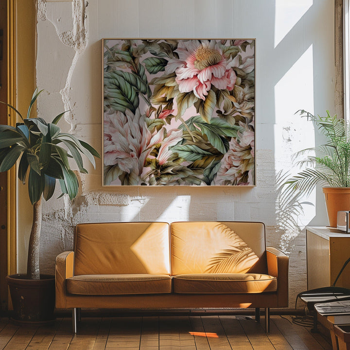 Watercolor Botany Floral Art 17 - Square Stretched Canvas, Poster or Fine Art Print I Heart Wall Art