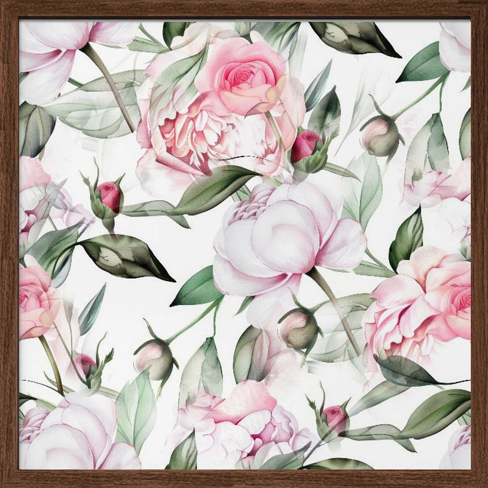 Watercolor Botany Floral Art 6 - Square Stretched Canvas, Poster or Fine Art Print I Heart Wall Art