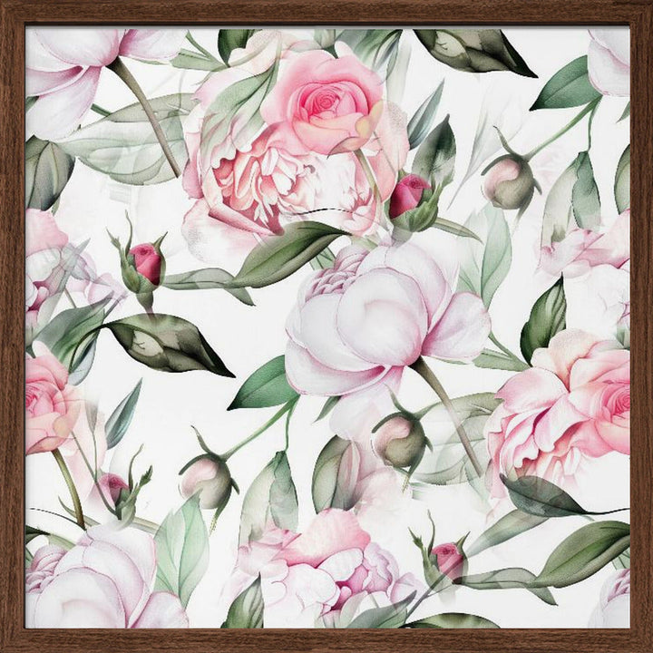 Watercolor Botany Floral Art 6 - Square Stretched Canvas, Poster or Fine Art Print I Heart Wall Art