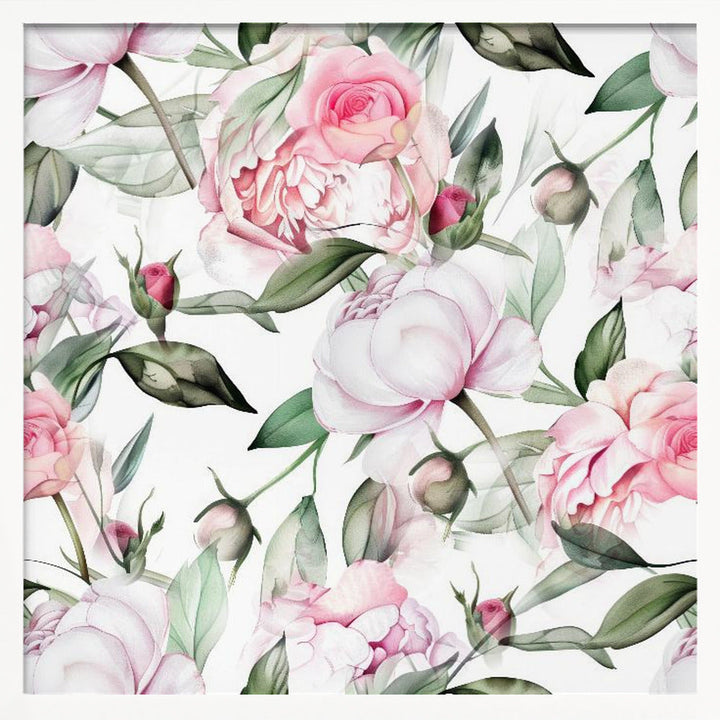 Watercolor Botany Floral Art 6 - Square Stretched Canvas, Poster or Fine Art Print I Heart Wall Art