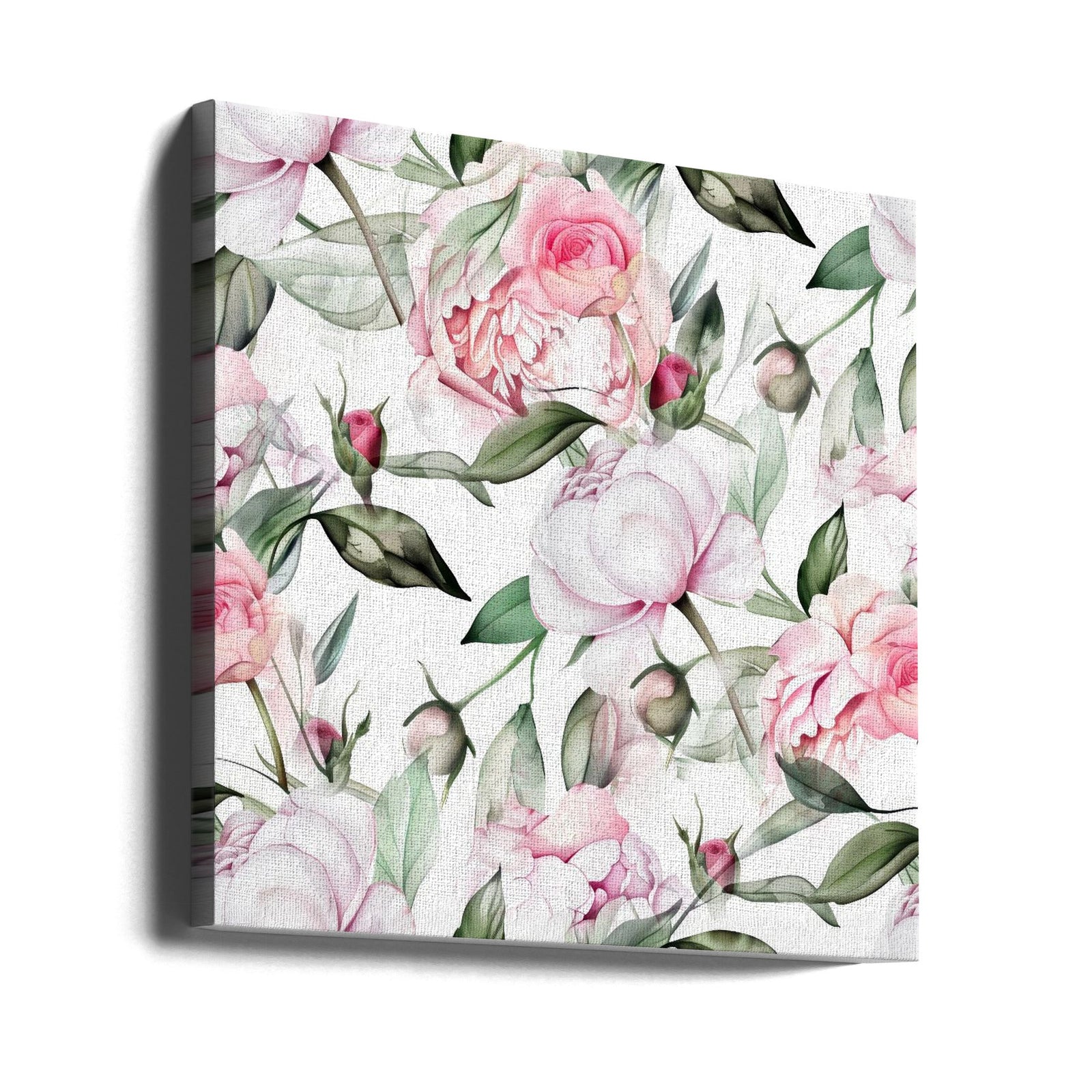 Watercolor Botany Floral Art 6 - Square Stretched Canvas, Poster or Fine Art Print I Heart Wall Art