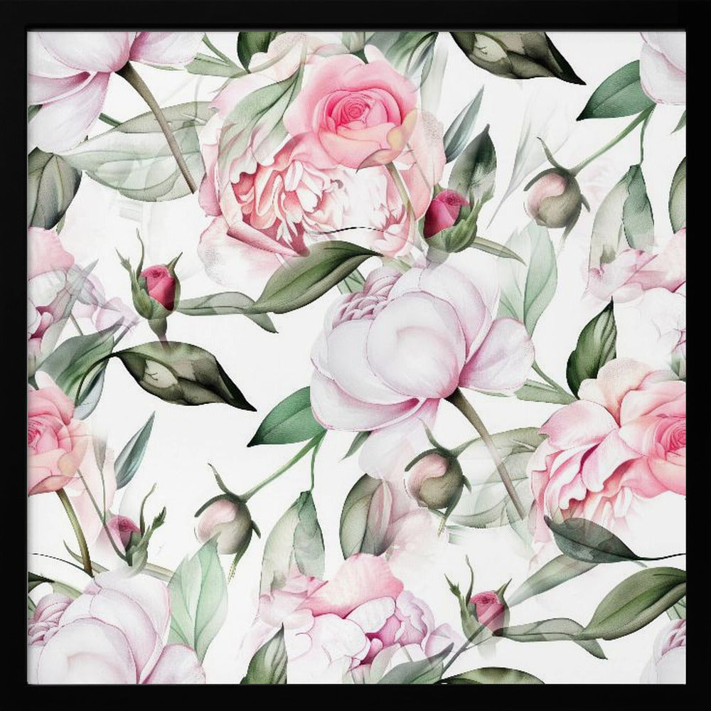Watercolor Botany Floral Art 6 - Square Stretched Canvas, Poster or Fine Art Print I Heart Wall Art
