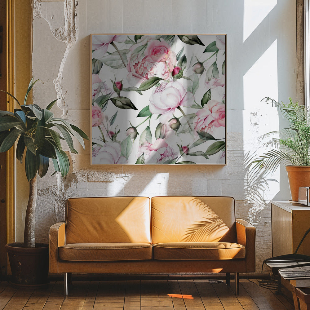 Watercolor Botany Floral Art 6 - Square Stretched Canvas, Poster or Fine Art Print I Heart Wall Art