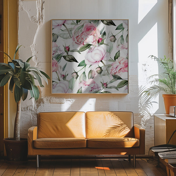 Watercolor Botany Floral Art 6 - Square Stretched Canvas, Poster or Fine Art Print I Heart Wall Art