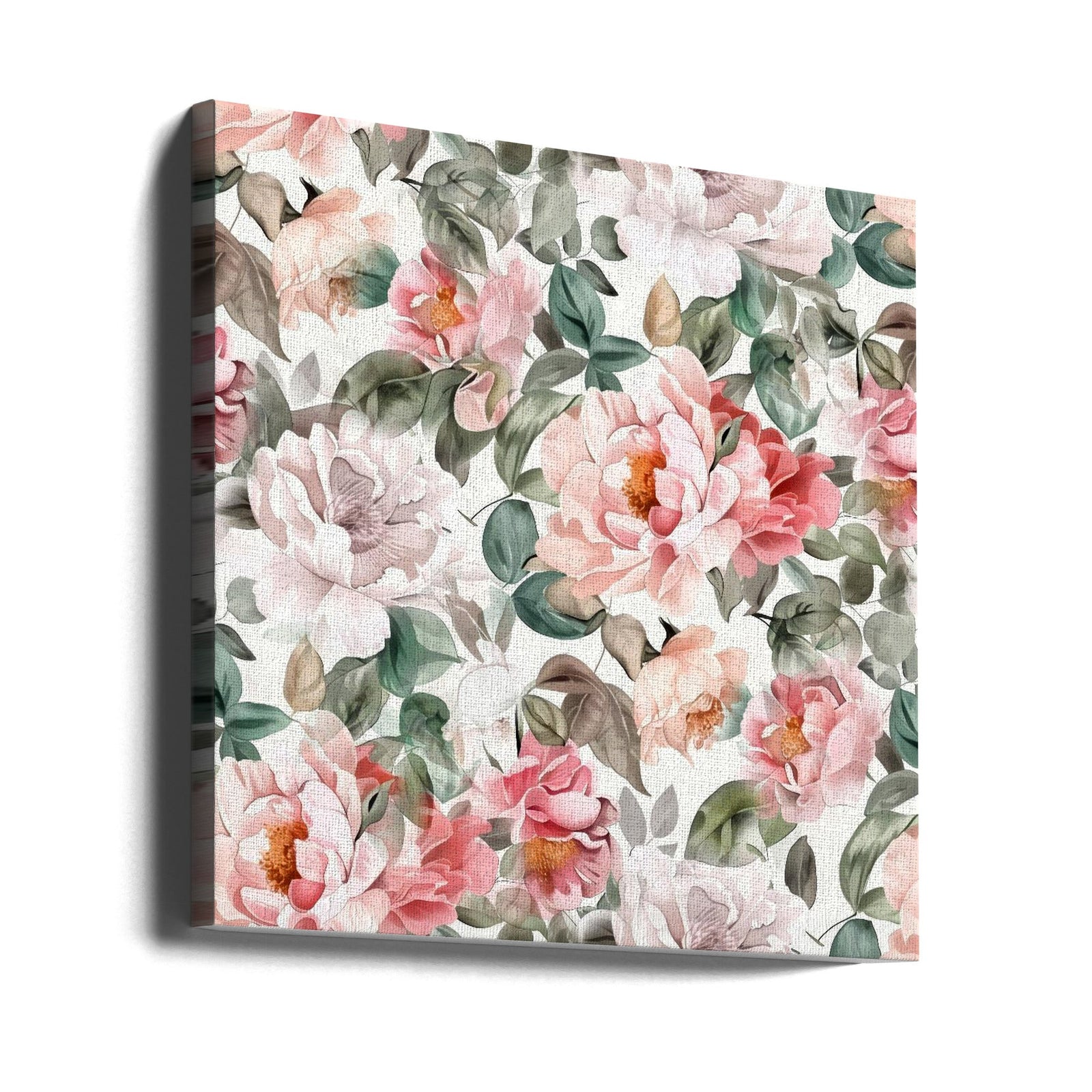 Watercolor Botany Floral Art 9 - Square Stretched Canvas, Poster or Fine Art Print I Heart Wall Art