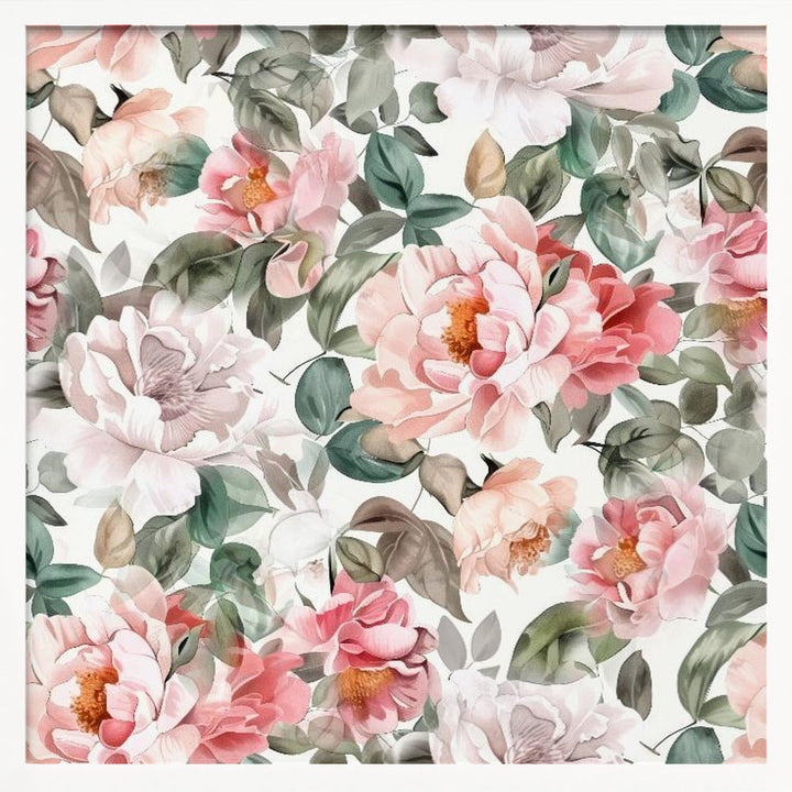 Watercolor Botany Floral Art 9 - Square Stretched Canvas, Poster or Fine Art Print I Heart Wall Art