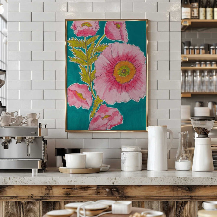 Watercolor Floral in Pink and Green by Alyssa Hamilton Art - Stretched Canvas, Poster or Fine Art Print - I Heart Wall Art - Poster Print, Canvas Print or Framed Art Print