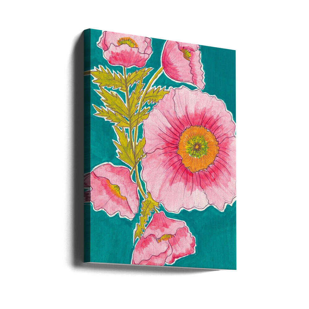 Watercolor Floral in Pink and Green by Alyssa Hamilton Art - Stretched Canvas, Poster or Fine Art Print - I Heart Wall Art - Poster Print, Canvas Print or Framed Art Print