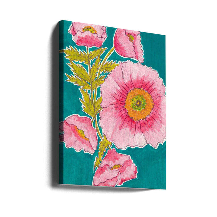 Watercolor Floral in Pink and Green by Alyssa Hamilton Art - Stretched Canvas, Poster or Fine Art Print - I Heart Wall Art - Poster Print, Canvas Print or Framed Art Print