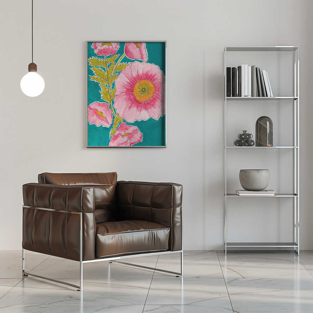 Watercolor Floral in Pink and Green by Alyssa Hamilton Art - Stretched Canvas, Poster or Fine Art Print - I Heart Wall Art - Poster Print, Canvas Print or Framed Art Print