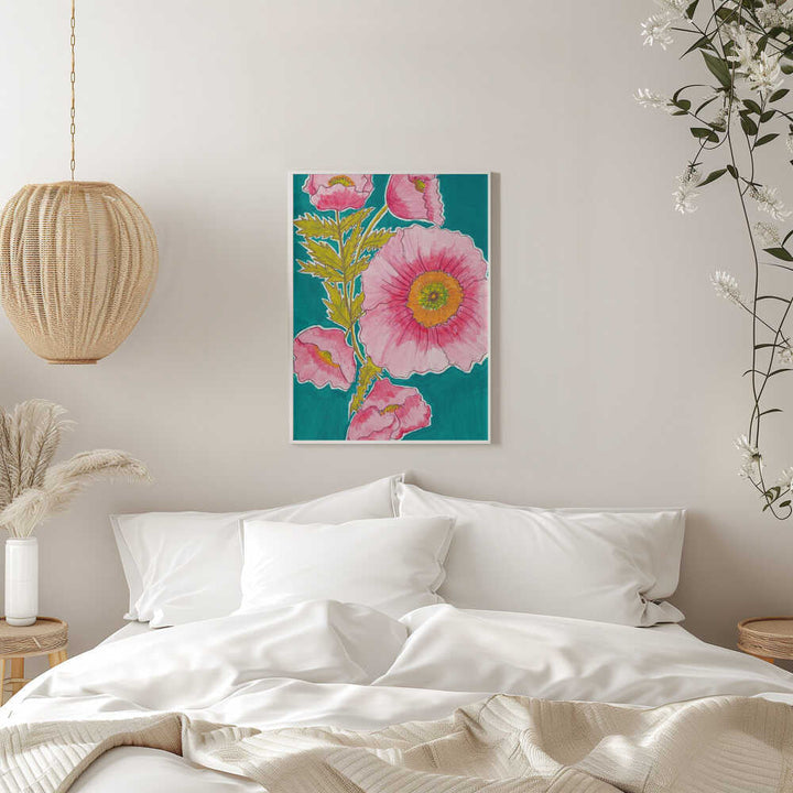 Watercolor Floral in Pink and Green by Alyssa Hamilton Art - Stretched Canvas, Poster or Fine Art Print - I Heart Wall Art - Poster Print, Canvas Print or Framed Art Print