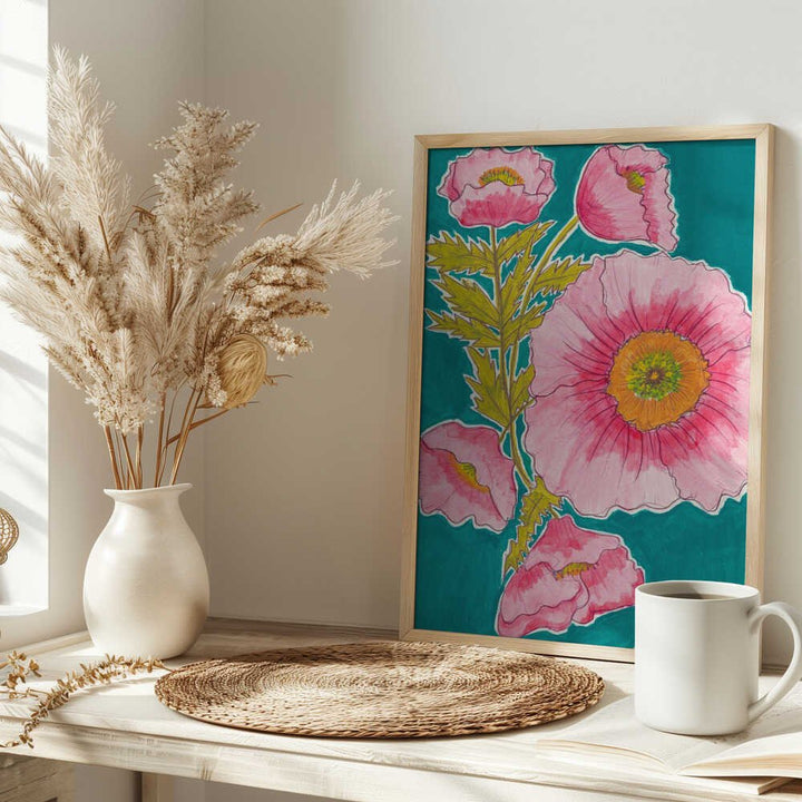 Watercolor Floral in Pink and Green by Alyssa Hamilton Art - Stretched Canvas, Poster or Fine Art Print - I Heart Wall Art - Poster Print, Canvas Print or Framed Art Print