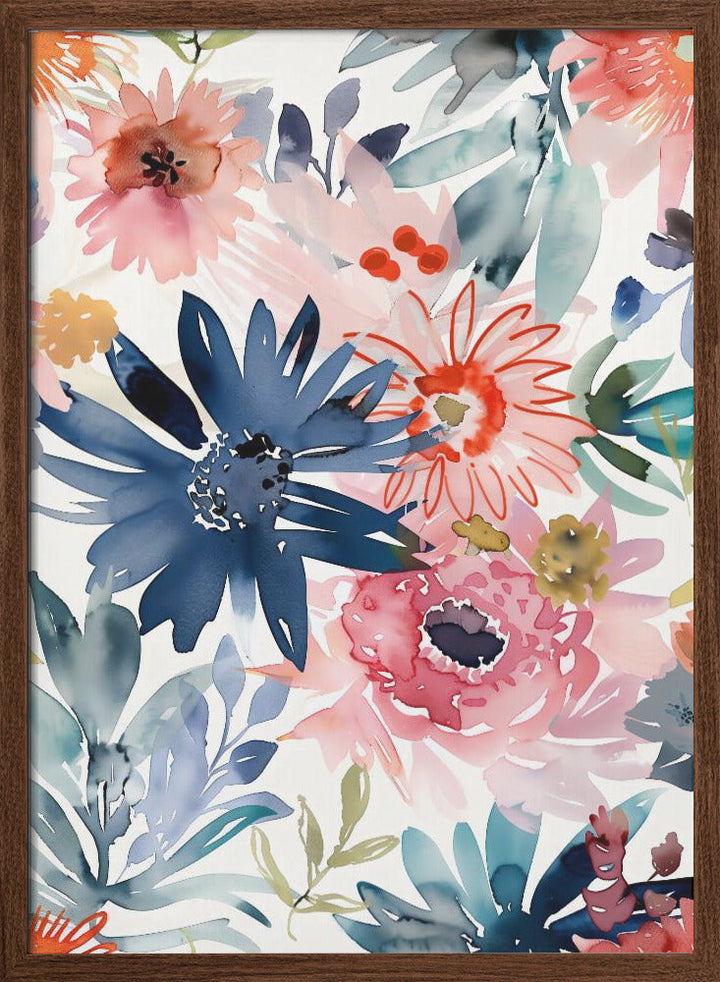 Watercolor Floral No. 1 - Stretched Canvas, Poster or Fine Art Print I Heart Wall Art