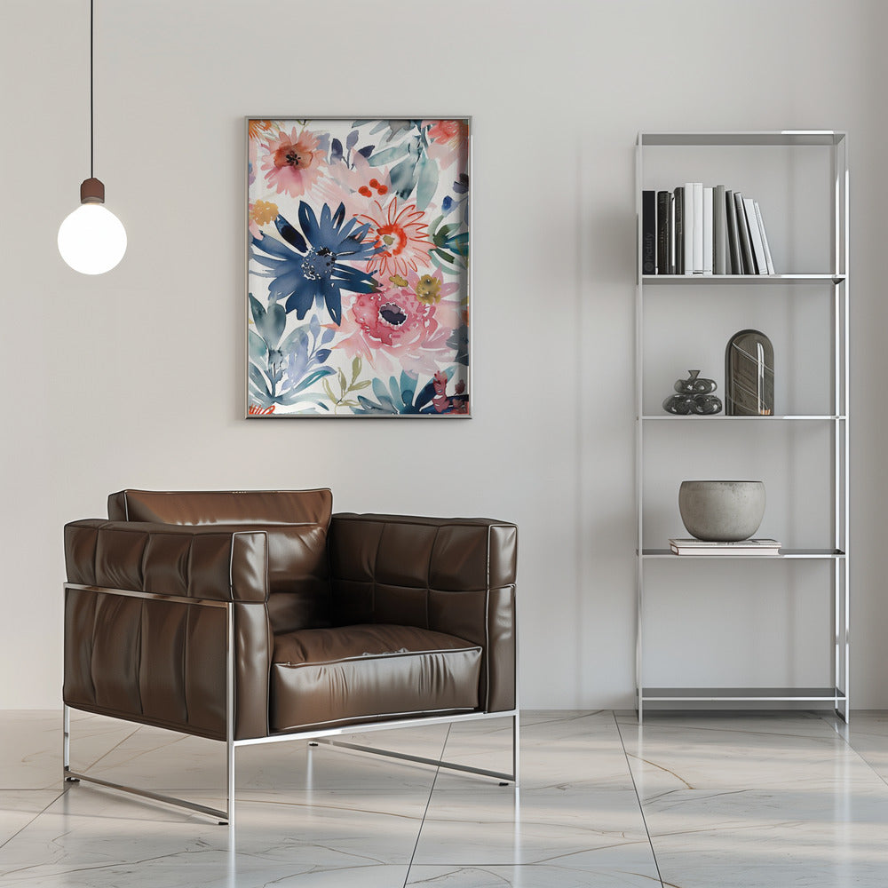 Watercolor Floral No. 1 - Stretched Canvas, Poster or Fine Art Print I Heart Wall Art