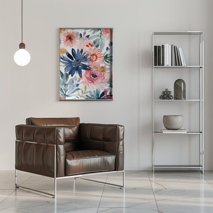 Watercolor Floral No. 1 - Stretched Canvas, Poster or Fine Art Print I Heart Wall Art