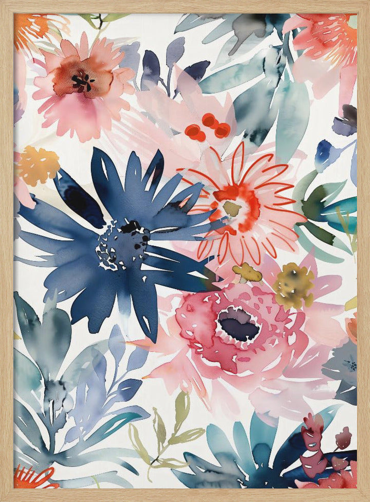 Watercolor Floral No. 1 - Stretched Canvas, Poster or Fine Art Print I Heart Wall Art