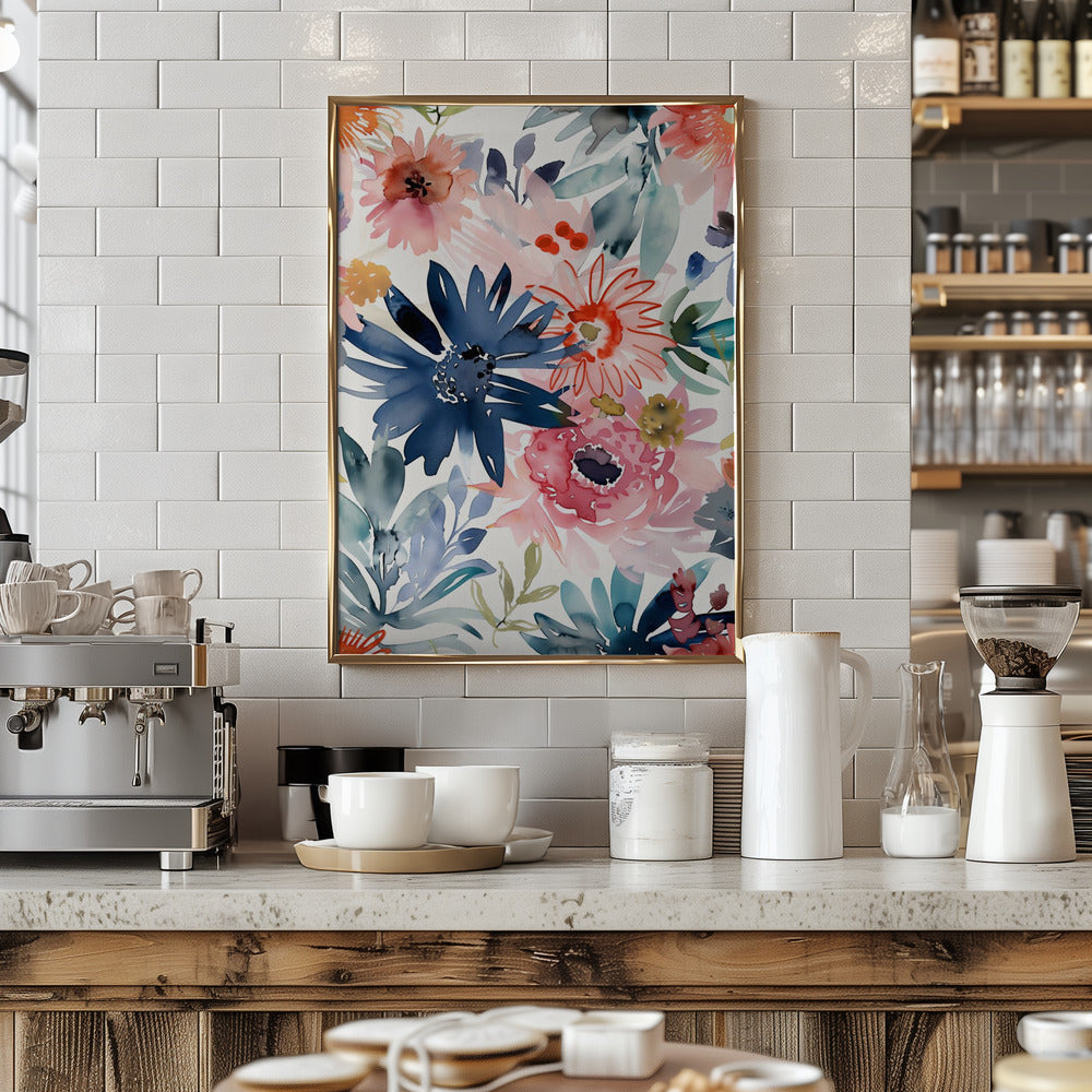 Watercolor Floral No. 1 - Stretched Canvas, Poster or Fine Art Print I Heart Wall Art