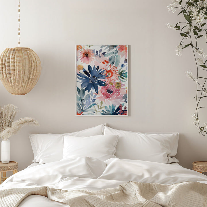 Watercolor Floral No. 1 - Stretched Canvas, Poster or Fine Art Print I Heart Wall Art