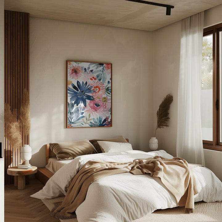 Watercolor Floral No. 1 - Stretched Canvas, Poster or Fine Art Print I Heart Wall Art