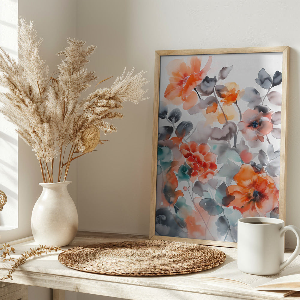 Watercolor Floral No. 2 - Stretched Canvas, Poster or Fine Art Print I Heart Wall Art