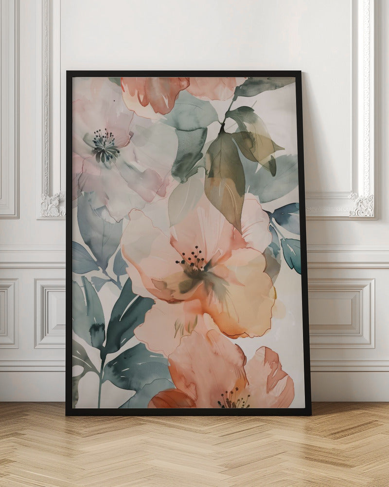 Watercolor Floral No. 3 - Stretched Canvas, Poster or Fine Art Print I Heart Wall Art