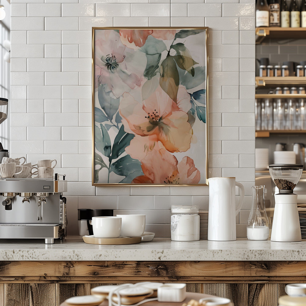 Watercolor Floral No. 3 - Stretched Canvas, Poster or Fine Art Print I Heart Wall Art