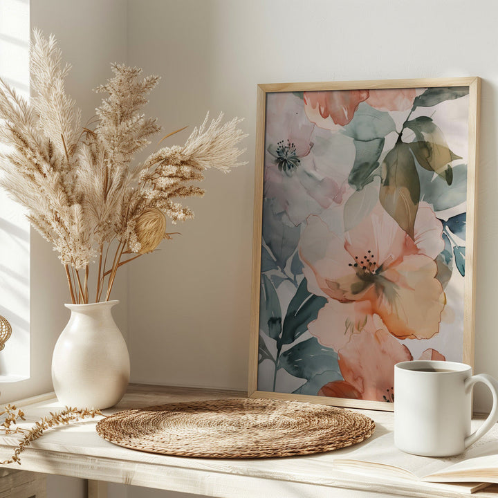 Watercolor Floral No. 3 - Stretched Canvas, Poster or Fine Art Print I Heart Wall Art