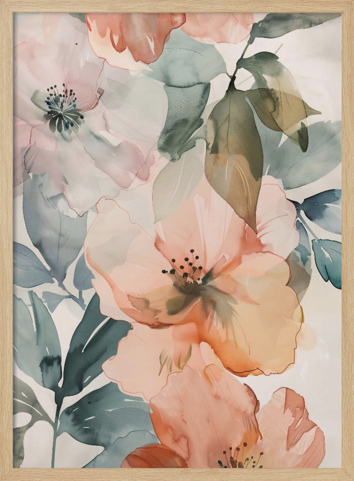 Watercolor Floral No. 3 - Stretched Canvas, Poster or Fine Art Print I Heart Wall Art