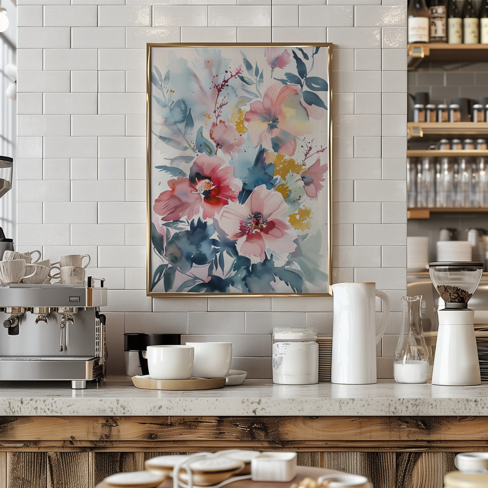 Watercolor Floral No. 4 - Stretched Canvas, Poster or Fine Art Print I Heart Wall Art